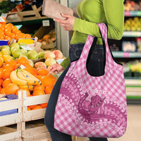 Alaka Hawaii Cowboy Palaka Motifs Personalised Grocery Bag Paniolo Festival Puakenikeni Lei LT14 - Polynesian Pride