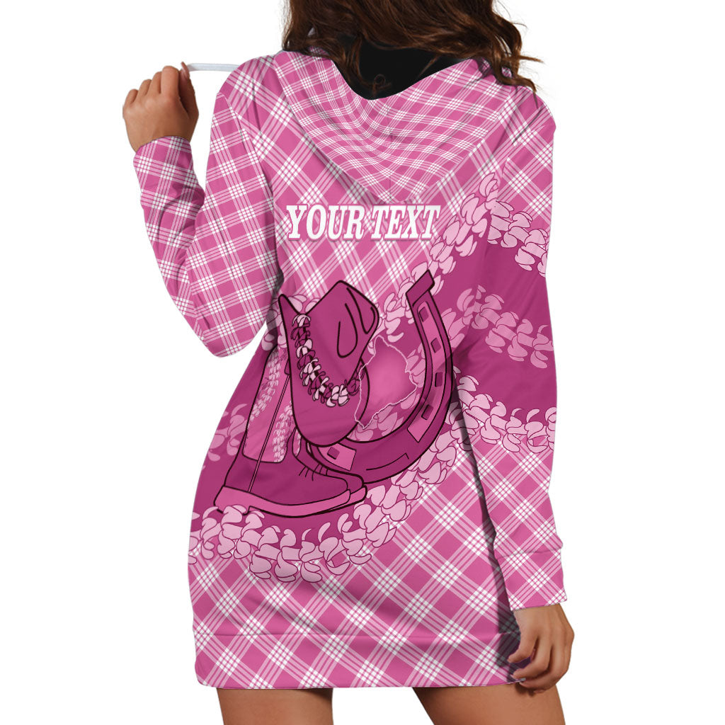 Alaka Hawaii Cowboy Palaka Motifs Personalised Hoodie Dress Paniolo Festival Puakenikeni Lei LT14 - Polynesian Pride