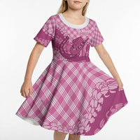 Alaka Hawaii Cowboy Palaka Motifs Personalised Kid Short Sleeve Dress Paniolo Festival Puakenikeni Lei LT14 - Polynesian Pride