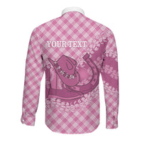 Alaka Hawaii Cowboy Palaka Motifs Personalised Long Sleeve Button Shirt Paniolo Festival Puakenikeni Lei LT14 - Polynesian Pride