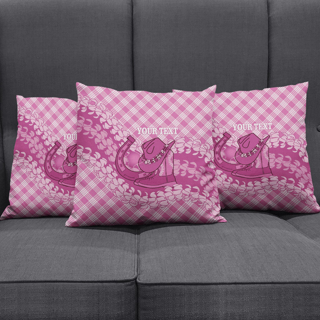 Alaka Hawaii Cowboy Palaka Motifs Personalised Pillow Cover Paniolo Festival Puakenikeni Lei LT14 - Polynesian Pride