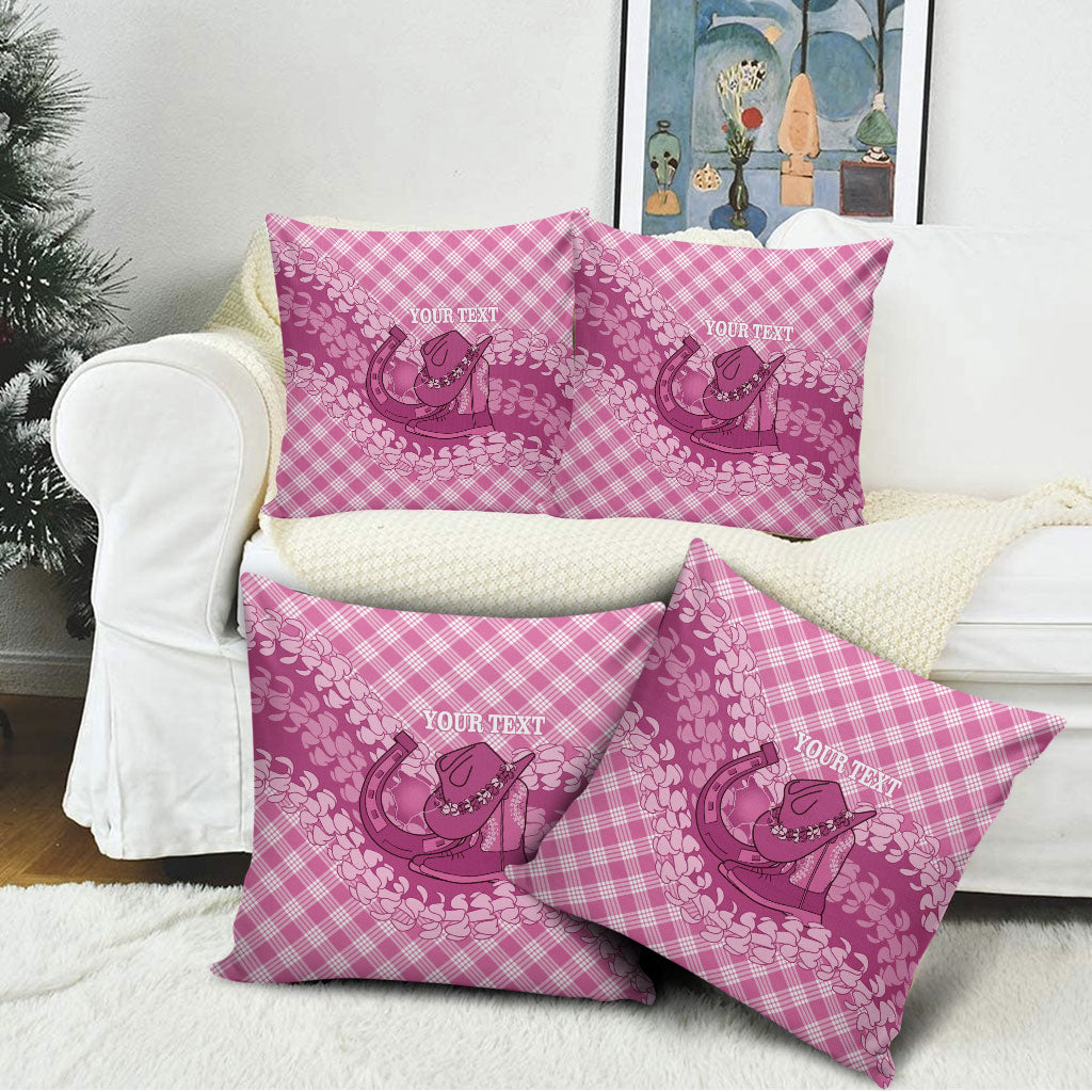 Alaka Hawaii Cowboy Palaka Motifs Personalised Pillow Cover Paniolo Festival Puakenikeni Lei LT14 - Polynesian Pride