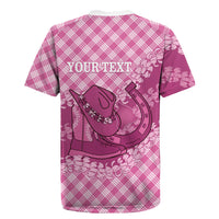 Alaka Hawaii Cowboy Palaka Motifs Personalised Rugby Jersey Paniolo Festival Puakenikeni Lei LT14 - Polynesian Pride