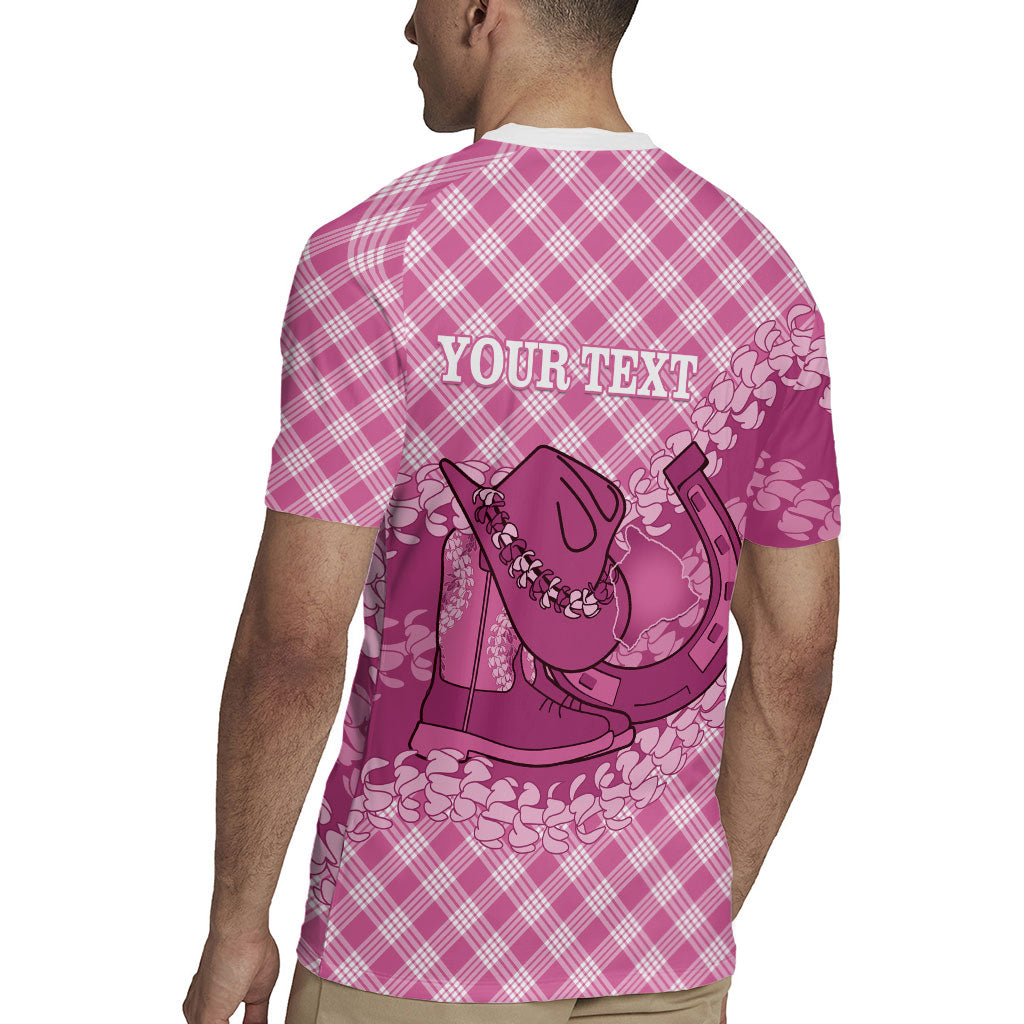 Alaka Hawaii Cowboy Palaka Motifs Personalised Rugby Jersey Paniolo Festival Puakenikeni Lei LT14 - Polynesian Pride