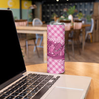 Alaka Hawaii Cowboy Palaka Motifs Personalised Skinny Tumbler Paniolo Festival Puakenikeni Lei LT14 - Polynesian Pride