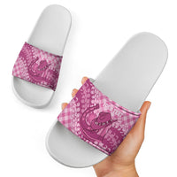 Alaka Hawaii Cowboy Palaka Motifs Personalised Slide Sandals Paniolo Festival Puakenikeni Lei LT14 - Polynesian Pride