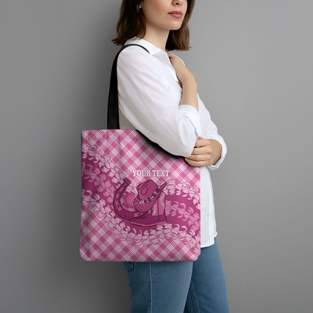 Alaka Hawaii Cowboy Palaka Motifs Personalised Tote Bag Paniolo Festival Puakenikeni Lei LT14 - Polynesian Pride
