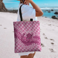 Alaka Hawaii Cowboy Palaka Motifs Personalised Tote Bag Paniolo Festival Puakenikeni Lei LT14 - Polynesian Pride