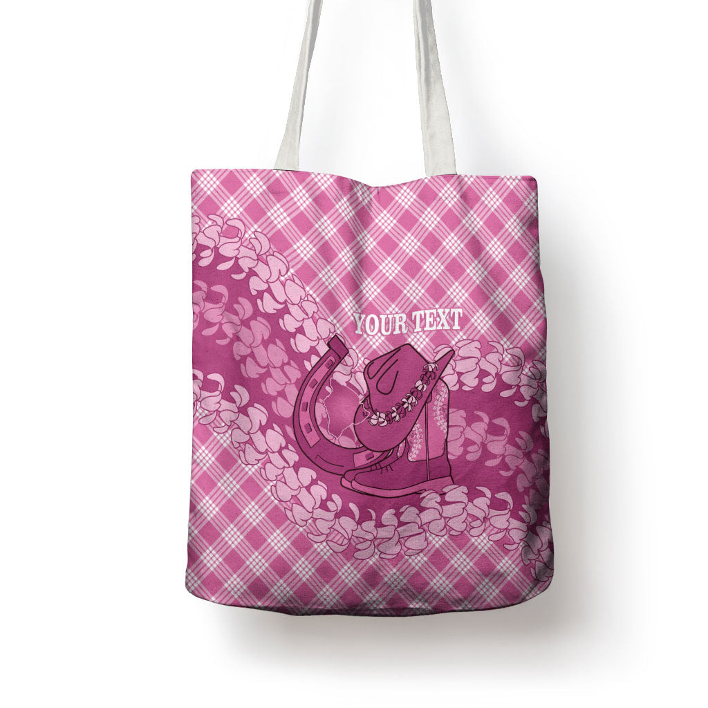 Alaka Hawaii Cowboy Palaka Motifs Personalised Tote Bag Paniolo Festival Puakenikeni Lei LT14 - Polynesian Pride