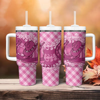 Alaka Hawaii Cowboy Palaka Motifs Personalised Tumbler With Handle Paniolo Festival Puakenikeni Lei LT14 - Polynesian Pride