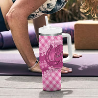 Alaka Hawaii Cowboy Palaka Motifs Personalised Tumbler With Handle Paniolo Festival Puakenikeni Lei LT14 - Polynesian Pride