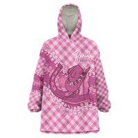Alaka Hawaii Cowboy Palaka Motifs Personalised Wearable Blanket Hoodie Paniolo Festival Puakenikeni Lei LT14 One Size Pink - Polynesian Pride