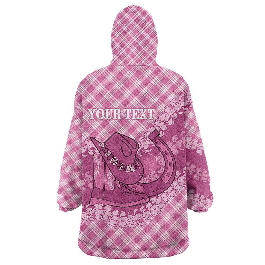 Alaka Hawaii Cowboy Palaka Motifs Personalised Wearable Blanket Hoodie Paniolo Festival Puakenikeni Lei LT14 - Polynesian Pride