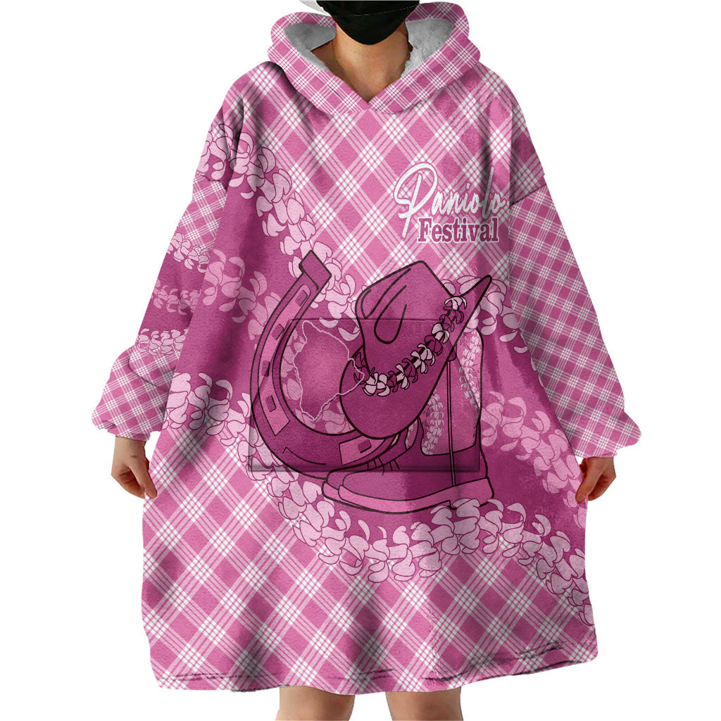 Alaka Hawaii Cowboy Palaka Motifs Personalised Wearable Blanket Hoodie Paniolo Festival Puakenikeni Lei LT14 - Polynesian Pride