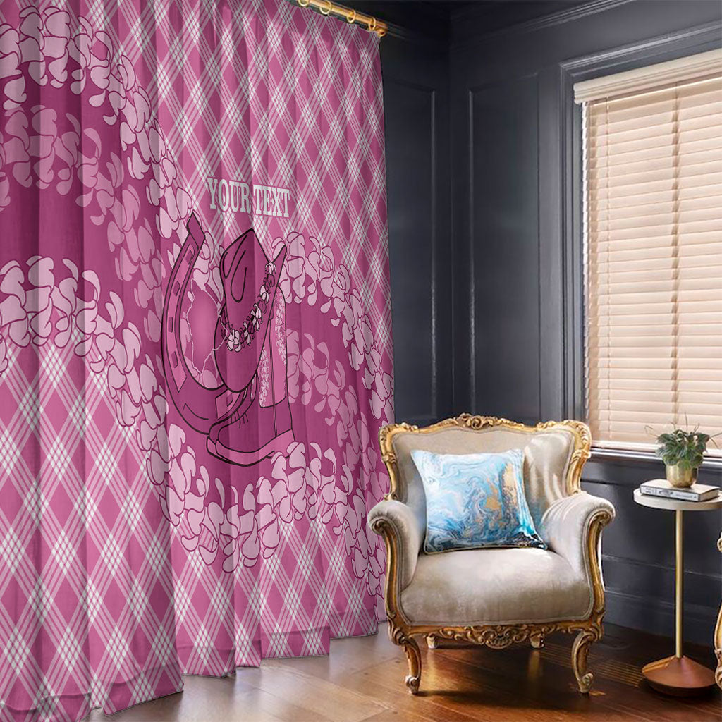 Alaka Hawaii Cowboy Palaka Motifs Personalised Window Curtain Paniolo Festival Puakenikeni Lei LT14 - Polynesian Pride