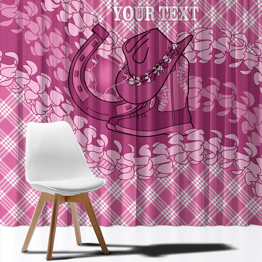 Alaka Hawaii Cowboy Palaka Motifs Personalised Window Curtain Paniolo Festival Puakenikeni Lei LT14 - Polynesian Pride
