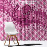 Alaka Hawaii Cowboy Palaka Motifs Personalised Window Curtain Paniolo Festival Puakenikeni Lei LT14 - Polynesian Pride