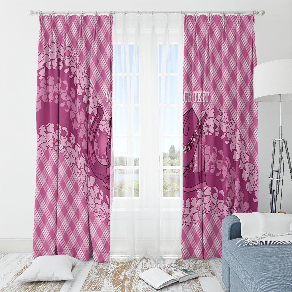Alaka Hawaii Cowboy Palaka Motifs Personalised Window Curtain Paniolo Festival Puakenikeni Lei LT14 - Polynesian Pride
