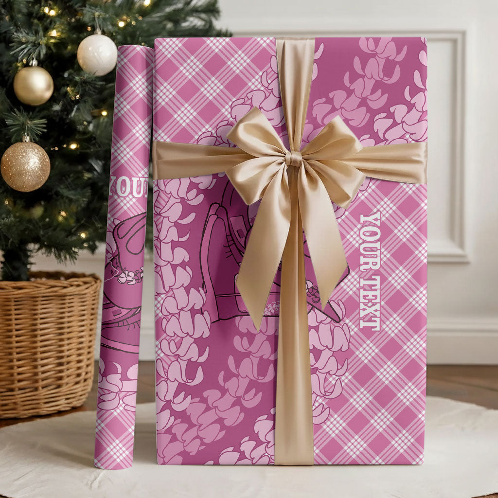 Alaka Hawaii Cowboy Palaka Motifs Personalised Wrapping Paper Paniolo Festival Puakenikeni Lei LT14 - Polynesian Pride