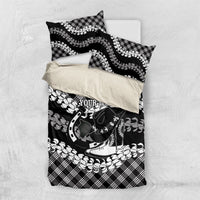 Eleele Hawaii Cowboy Palaka Motifs Personalised Bedding Set Paniolo Festival Puakenikeni Lei LT14 US Twin 172cm x 218cm Black - Polynesian Pride