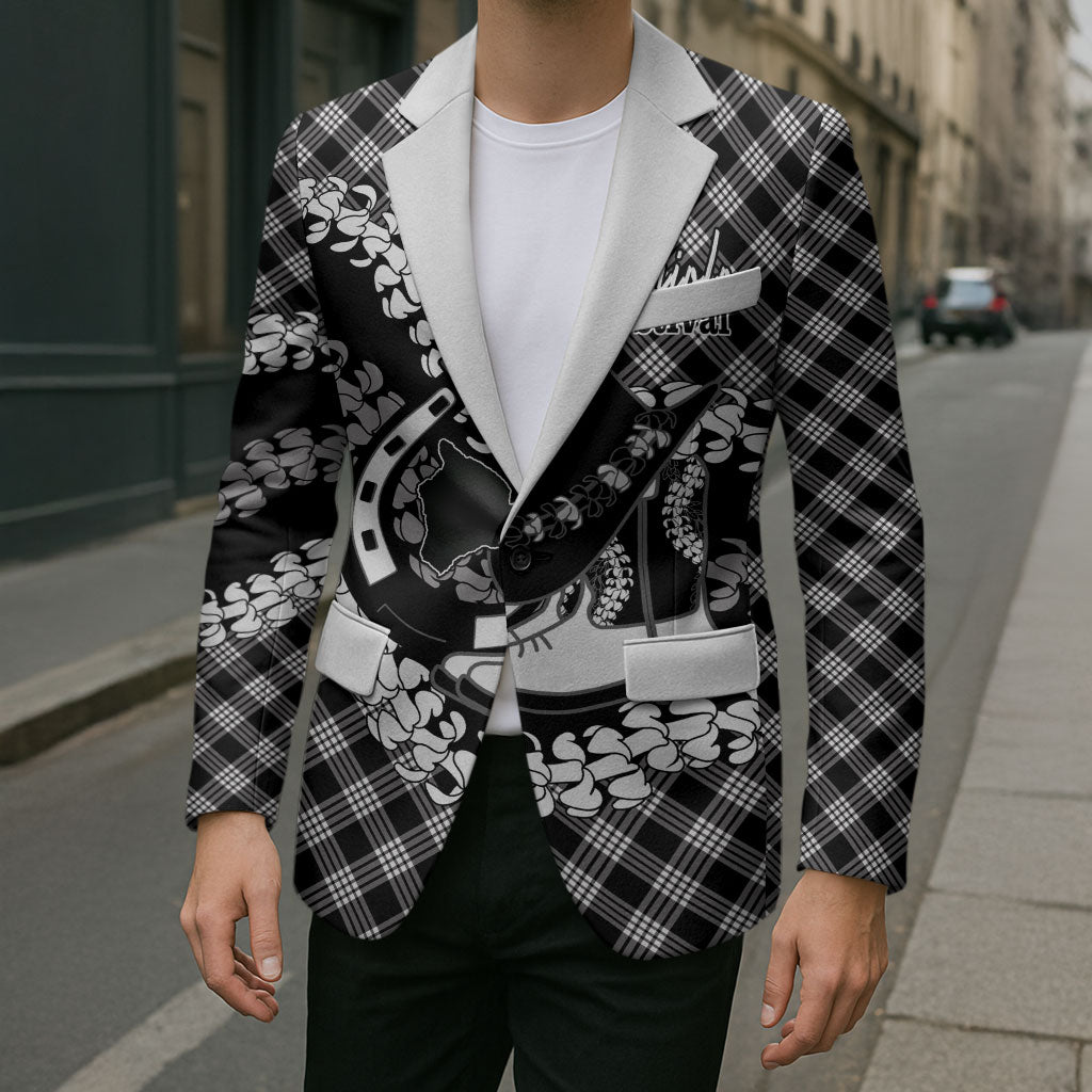 Eleele Hawaii Cowboy Palaka Motifs Personalised Blazer Paniolo Festival Puakenikeni Lei LT14 - Polynesian Pride
