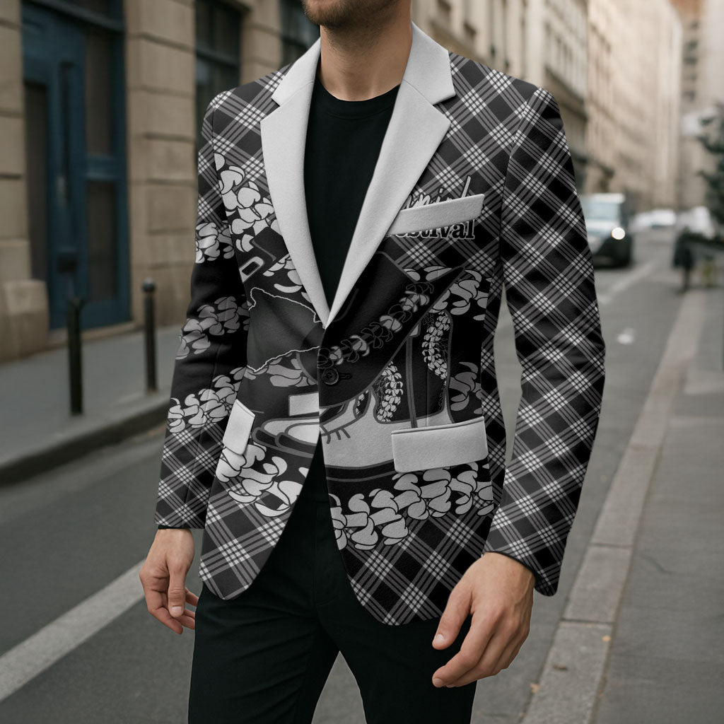 Eleele Hawaii Cowboy Palaka Motifs Personalised Blazer Paniolo Festival Puakenikeni Lei LT14 - Polynesian Pride