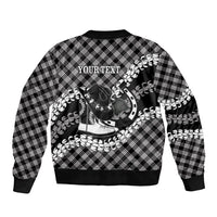 Eleele Hawaii Cowboy Palaka Motifs Personalised Bomber Jacket Paniolo Festival Puakenikeni Lei LT14 - Polynesian Pride