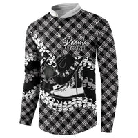 Eleele Hawaii Cowboy Palaka Motifs Personalised Button Sweatshirt Paniolo Festival Puakenikeni Lei LT14 - Polynesian Pride