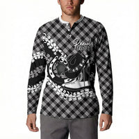 Eleele Hawaii Cowboy Palaka Motifs Personalised Button Sweatshirt Paniolo Festival Puakenikeni Lei LT14 - Polynesian Pride