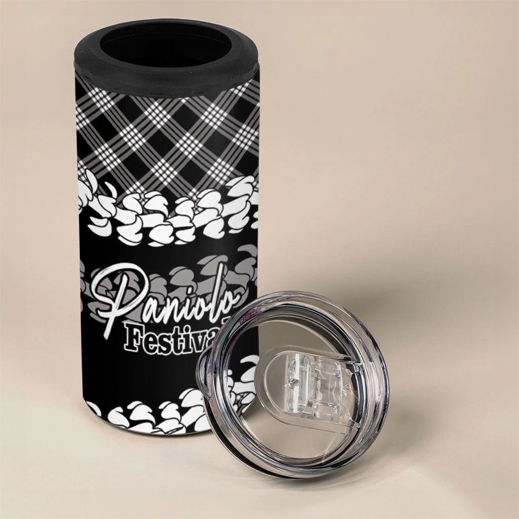 Eleele Hawaii Cowboy Palaka Motifs Personalised 4 in 1 Can Cooler Tumbler Paniolo Festival Puakenikeni Lei LT14 - Polynesian Pride