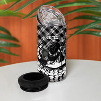 Eleele Hawaii Cowboy Palaka Motifs Personalised 4 in 1 Can Cooler Tumbler Paniolo Festival Puakenikeni Lei LT14 - Polynesian Pride