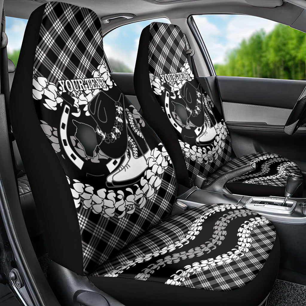 Eleele Hawaii Cowboy Palaka Motifs Personalised Car Seat Cover Paniolo Festival Puakenikeni Lei LT14 - Polynesian Pride