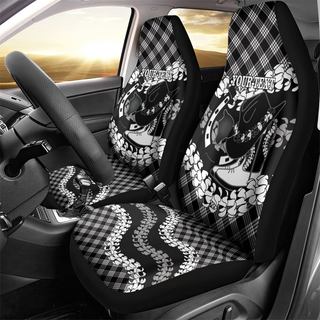 Eleele Hawaii Cowboy Palaka Motifs Personalised Car Seat Cover Paniolo Festival Puakenikeni Lei LT14 - Polynesian Pride