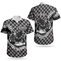 Eleele Hawaii Cowboy Palaka Motifs Personalised Couples Matching Off Shoulder Maxi Dress and Hawaiian Shirt Paniolo Festival Puakenikeni Lei LT14 - Polynesian Pride