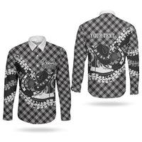 Eleele Hawaii Cowboy Palaka Motifs Personalised Couples Matching Off Shoulder Short Dress and Long Sleeve Button Shirt Paniolo Festival Puakenikeni Lei LT14 - Polynesian Pride