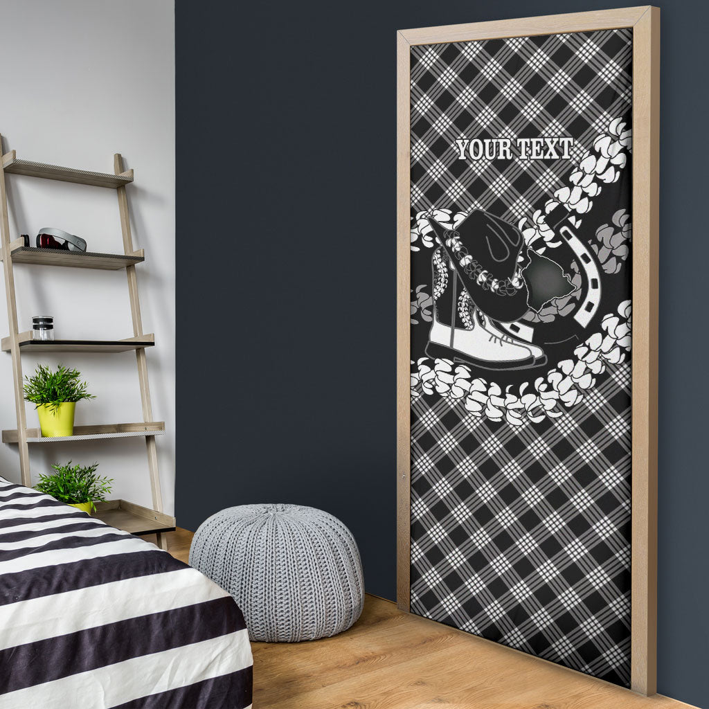 Eleele Hawaii Cowboy Palaka Motifs Personalised Door Cover Paniolo Festival Puakenikeni Lei LT14 - Polynesian Pride