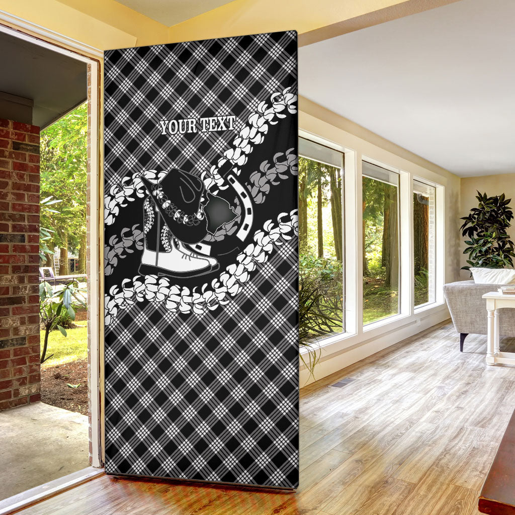 Eleele Hawaii Cowboy Palaka Motifs Personalised Door Cover Paniolo Festival Puakenikeni Lei LT14 - Polynesian Pride