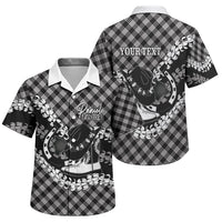Eleele Hawaii Cowboy Palaka Motifs Personalised Family Matching Long Sleeve Bodycon Dress and Hawaiian Shirt Paniolo Festival Puakenikeni Lei LT14 Son's Shirt Black - Polynesian Pride