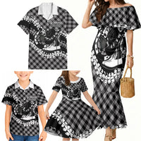 Eleele Hawaii Cowboy Palaka Motifs Personalised Family Matching Mermaid Dress and Hawaiian Shirt Paniolo Festival Puakenikeni Lei LT14 - Polynesian Pride