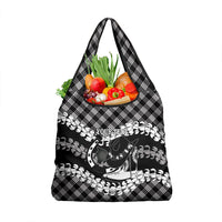Eleele Hawaii Cowboy Palaka Motifs Personalised Grocery Bag Paniolo Festival Puakenikeni Lei LT14 1-pack One Size Black - Polynesian Pride