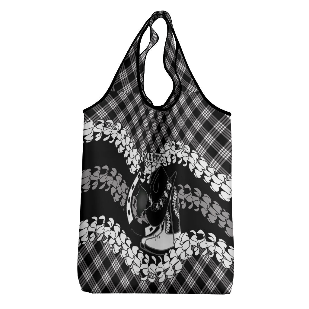 Eleele Hawaii Cowboy Palaka Motifs Personalised Grocery Bag Paniolo Festival Puakenikeni Lei LT14 - Polynesian Pride