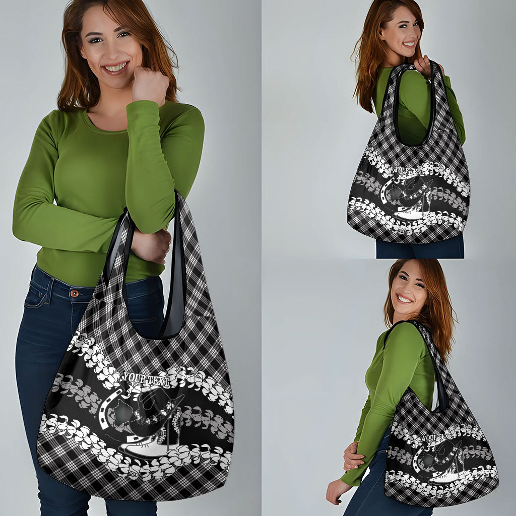 Eleele Hawaii Cowboy Palaka Motifs Personalised Grocery Bag Paniolo Festival Puakenikeni Lei LT14 - Polynesian Pride