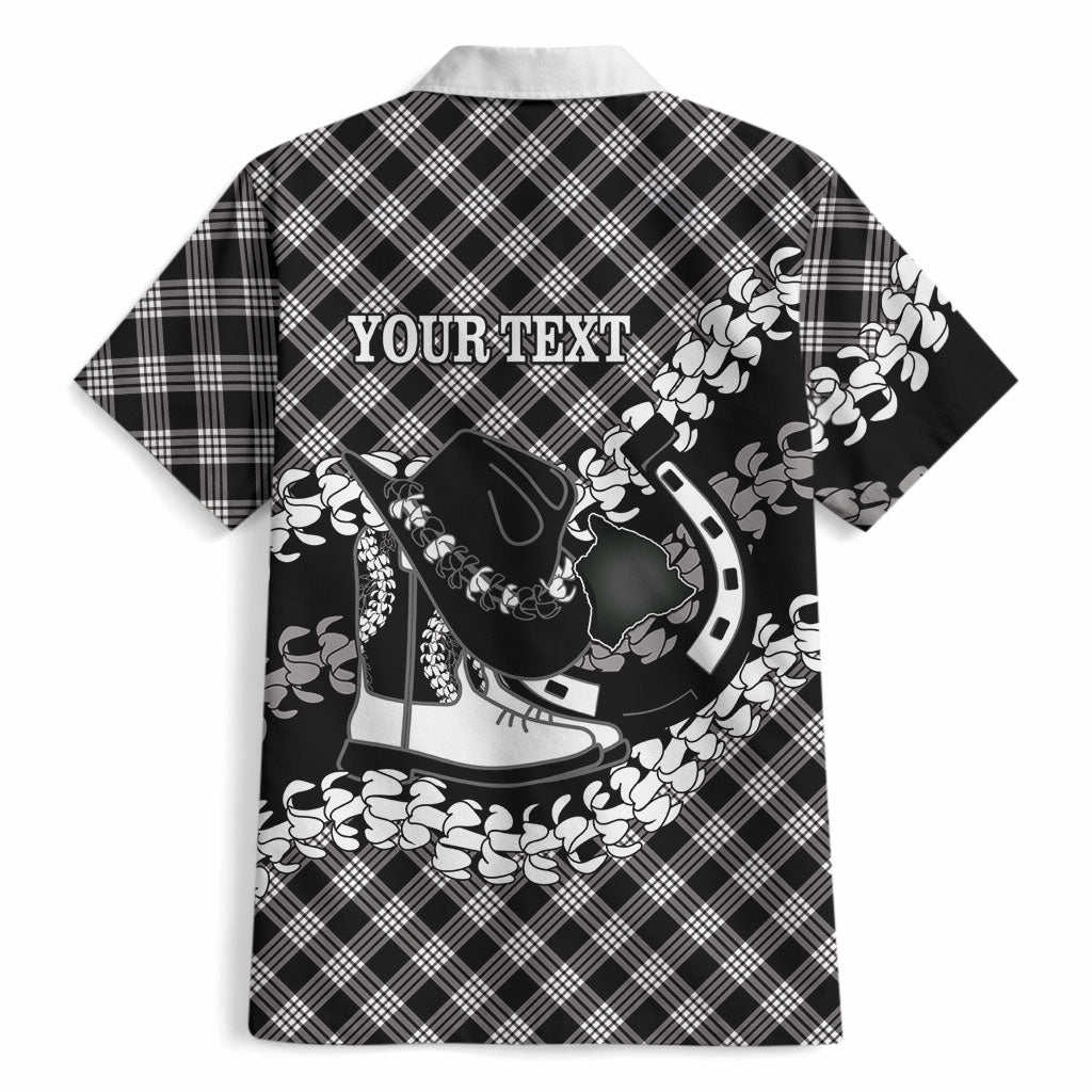 Eleele Hawaii Cowboy Palaka Motifs Personalised Hawaiian Shirt Paniolo Festival Puakenikeni Lei LT14 - Polynesian Pride