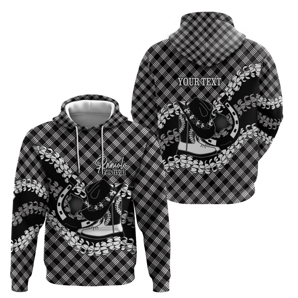 Eleele Hawaii Cowboy Palaka Motifs Personalised Hoodie Paniolo Festival Puakenikeni Lei LT14 - Polynesian Pride