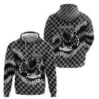 Eleele Hawaii Cowboy Palaka Motifs Personalised Hoodie Paniolo Festival Puakenikeni Lei LT14 - Polynesian Pride