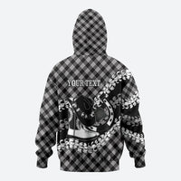 Eleele Hawaii Cowboy Palaka Motifs Personalised Hoodie Paniolo Festival Puakenikeni Lei LT14 - Polynesian Pride