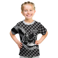 Eleele Hawaii Cowboy Palaka Motifs Personalised Kid T Shirt Paniolo Festival Puakenikeni Lei LT14 Black - Polynesian Pride
