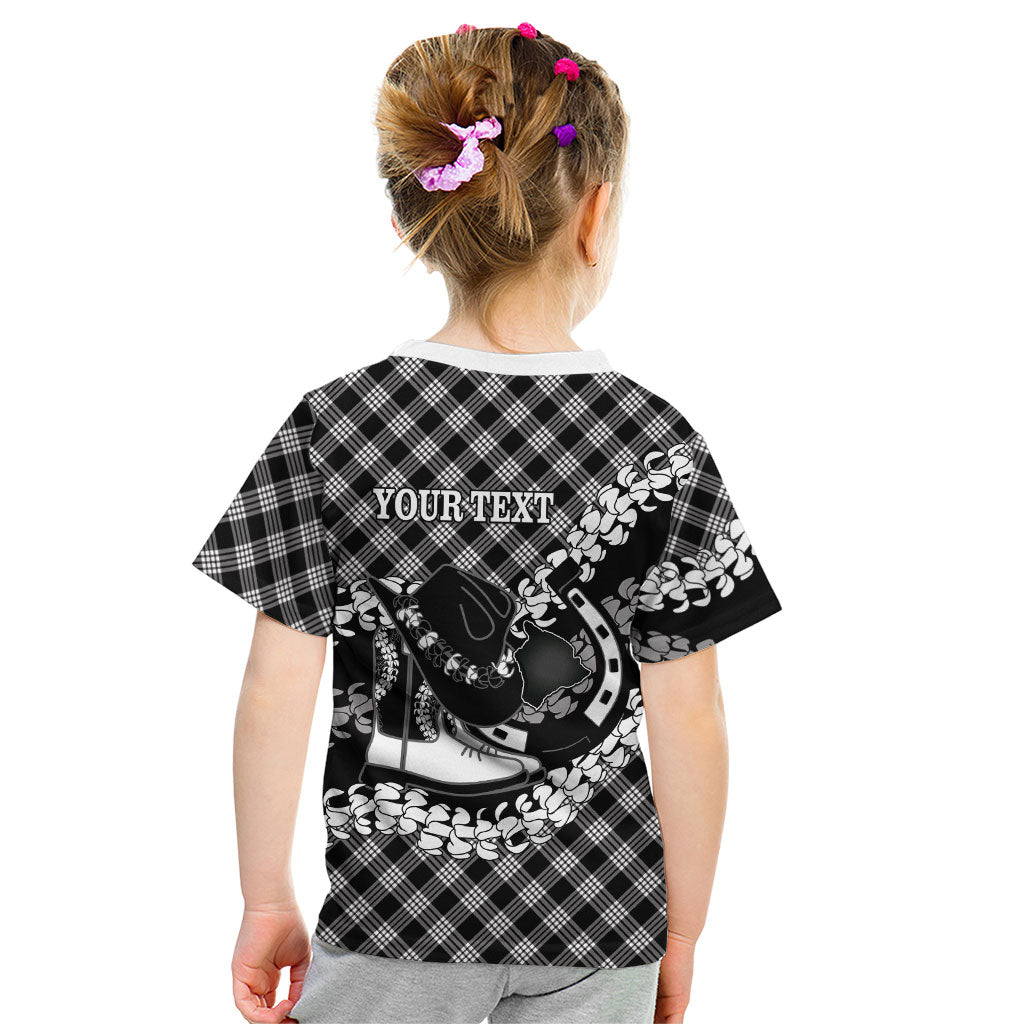 Eleele Hawaii Cowboy Palaka Motifs Personalised Kid T Shirt Paniolo Festival Puakenikeni Lei LT14 - Polynesian Pride