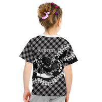 Eleele Hawaii Cowboy Palaka Motifs Personalised Kid T Shirt Paniolo Festival Puakenikeni Lei LT14 - Polynesian Pride