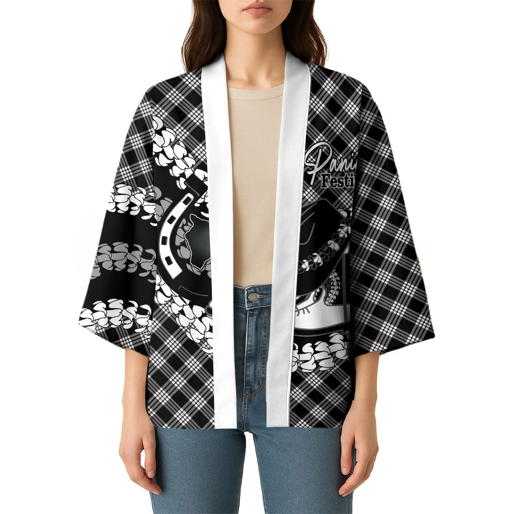 Eleele Hawaii Cowboy Palaka Motifs Personalised Kimono Paniolo Festival Puakenikeni Lei LT14 - Polynesian Pride